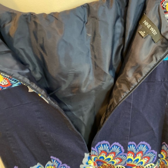 NINE WEST Fit & Flare Dress Multicolor Floral Print Women’s Size 16 Lined - Picture 4 of 6